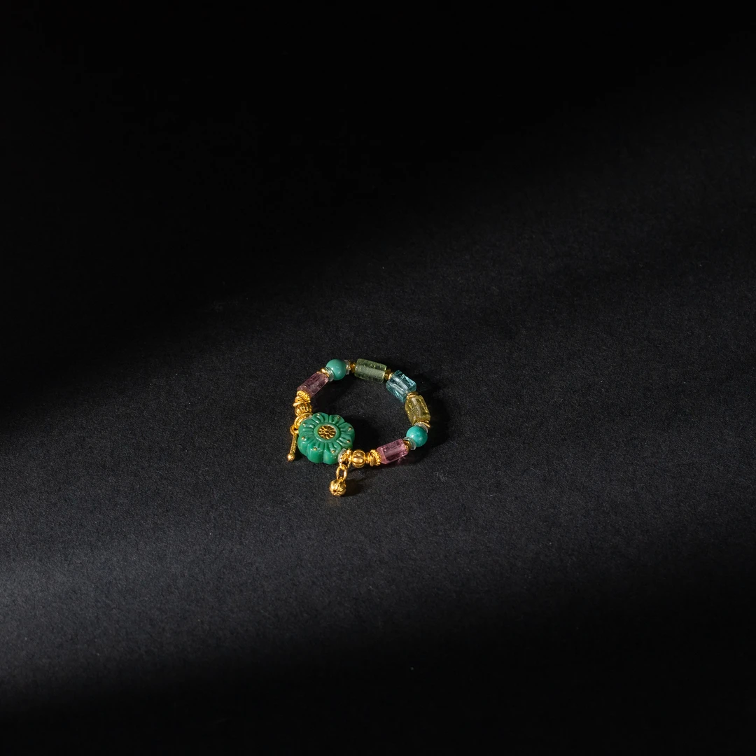 【世间臻宝】18K绿松小花DIY戒指/Q0848/多样性发一件/12