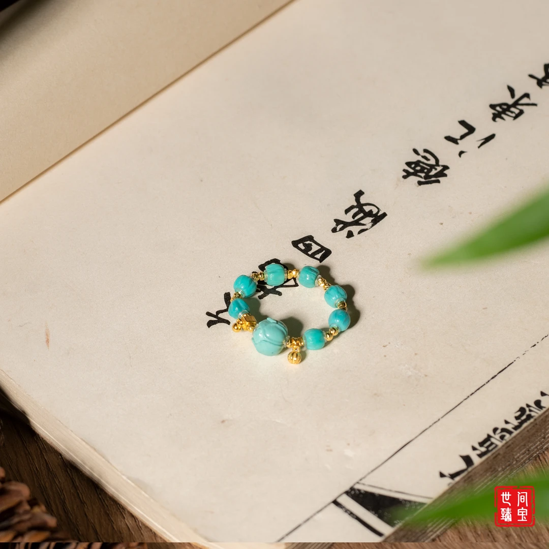 【世间臻宝】18K绿松石DIY戒指/Q0522/多样性发一件