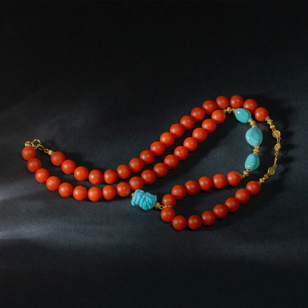 【世间臻宝】丹颜丨18K保山磨砂南红DIY项链/Q1061/多样性发一件/4