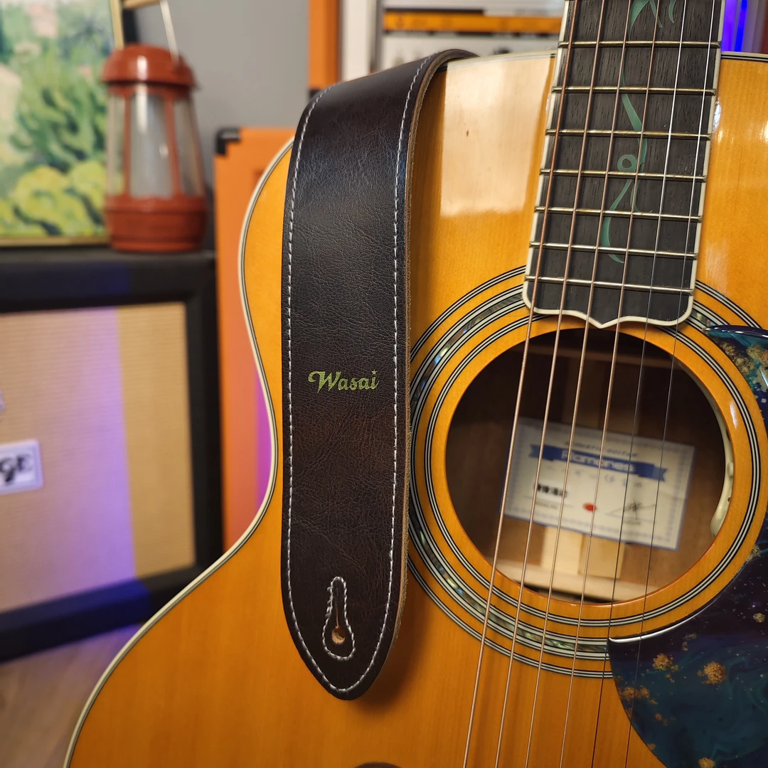 哇塞牛皮吉他背带专业电吉他民谣吉他通用