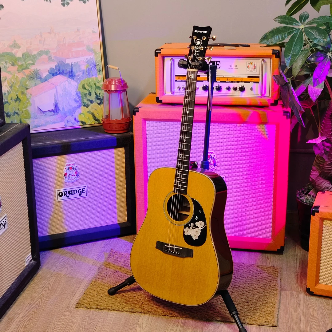 RAMONES雷蒙斯D桶D984云杉玫瑰木全单民谣吉他41寸专业演奏弹唱