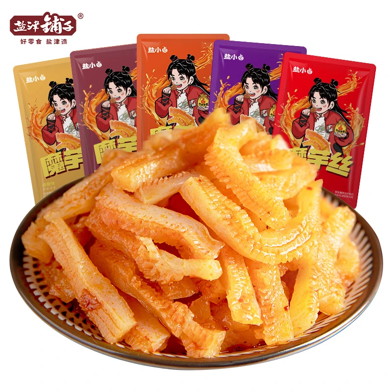 盐津铺子魔芋丝小包香辣味酸辣爽素毛肚辣条小吃货零食休闲即食品