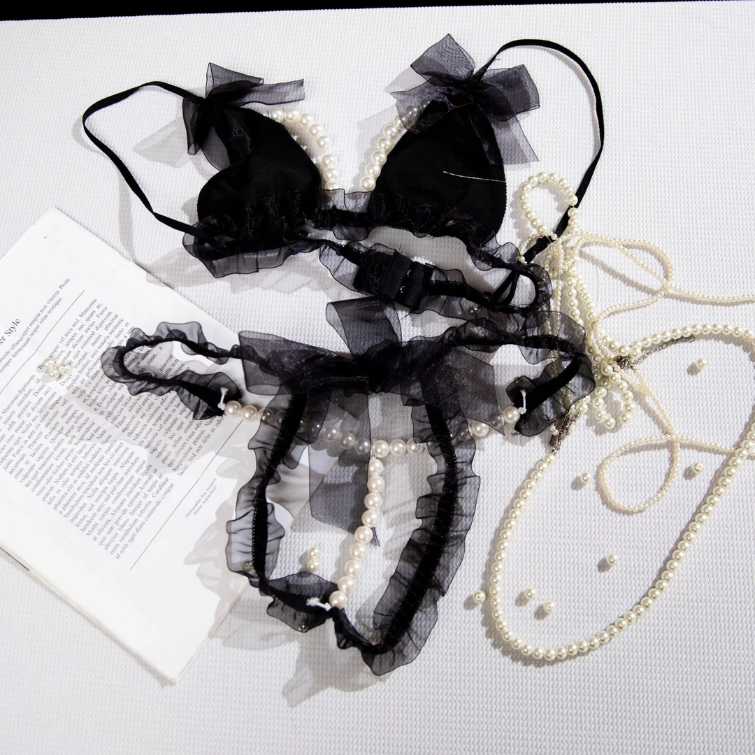 蕾丝黑色ins日系ol复古法式时尚美背