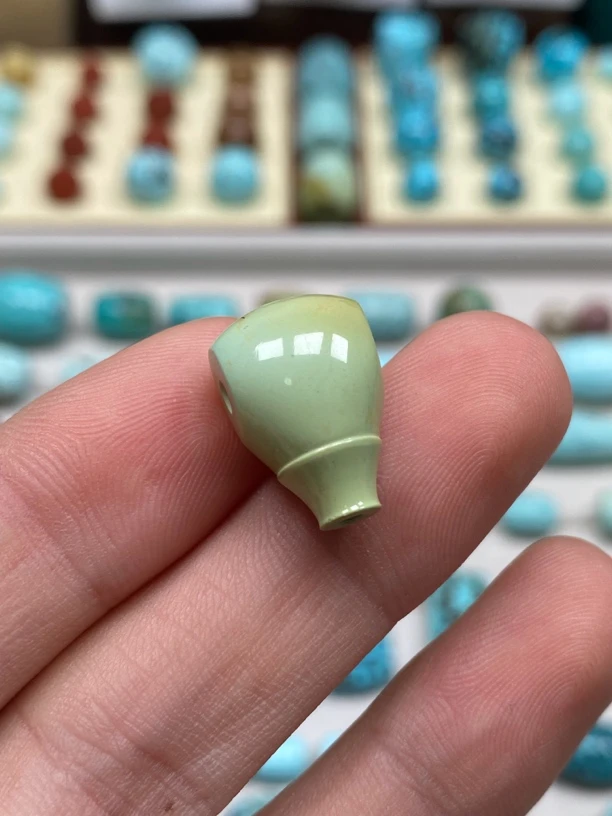 原矿绿松石12➕特色青黄高瓷高色干净大三通