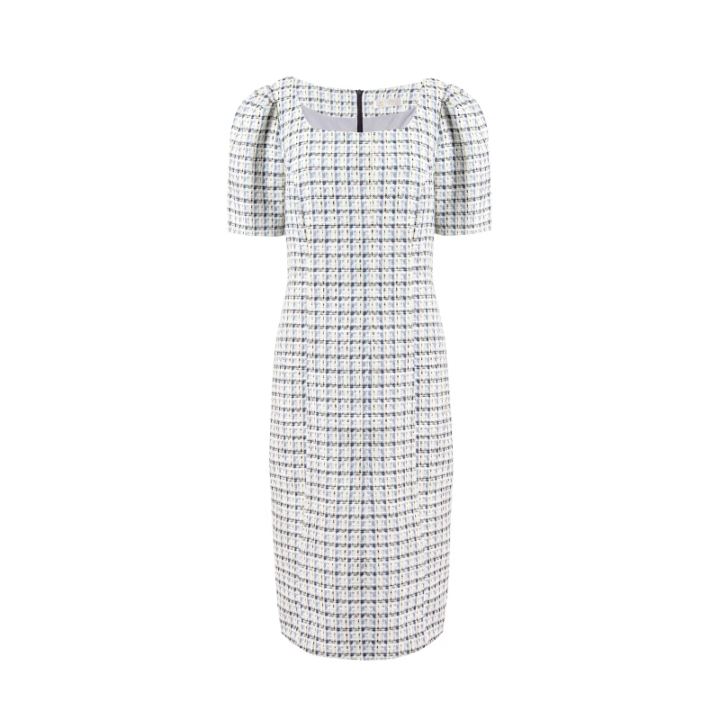 【新款】DZ24-24小香风女装连衣裙格子格纹夏季气质优雅时尚修身