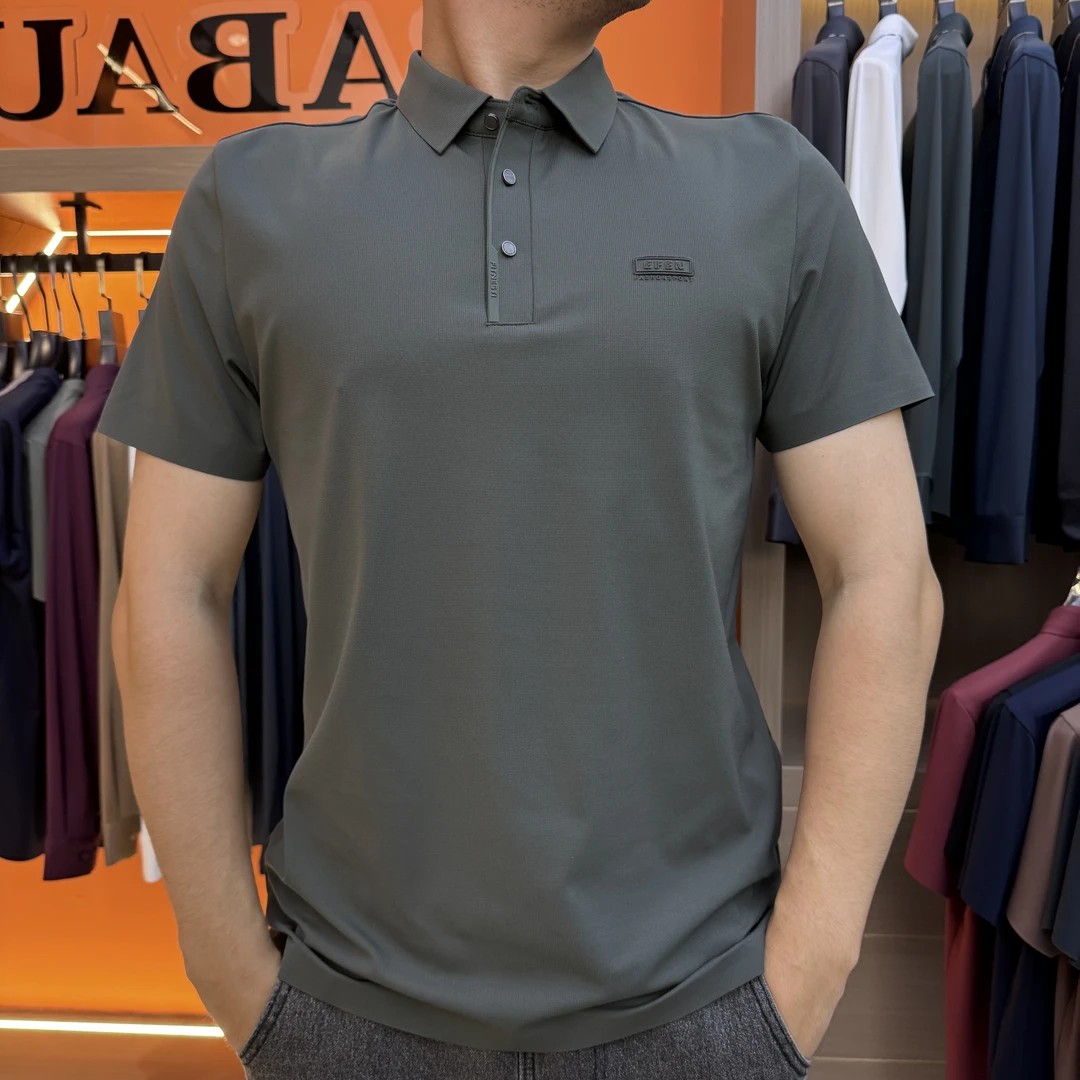 【柔软亲肤】夏季新款桑蚕丝polo衫时尚男商务短袖小衫25537#