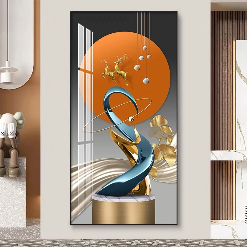 升级版-个性玄关画-【幸福团圆】晶瓷画晶瓷镶钻画玄关画个性走廊画