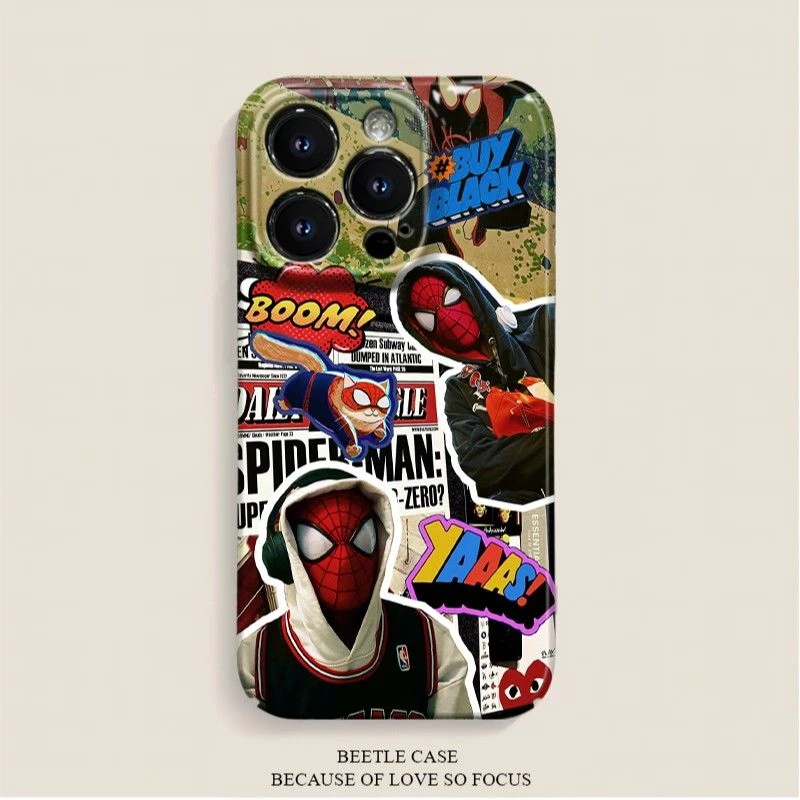 小蜘蛛苹果iphone15/14/13/12新款手机壳8/xr动漫防摔菲林壳高级