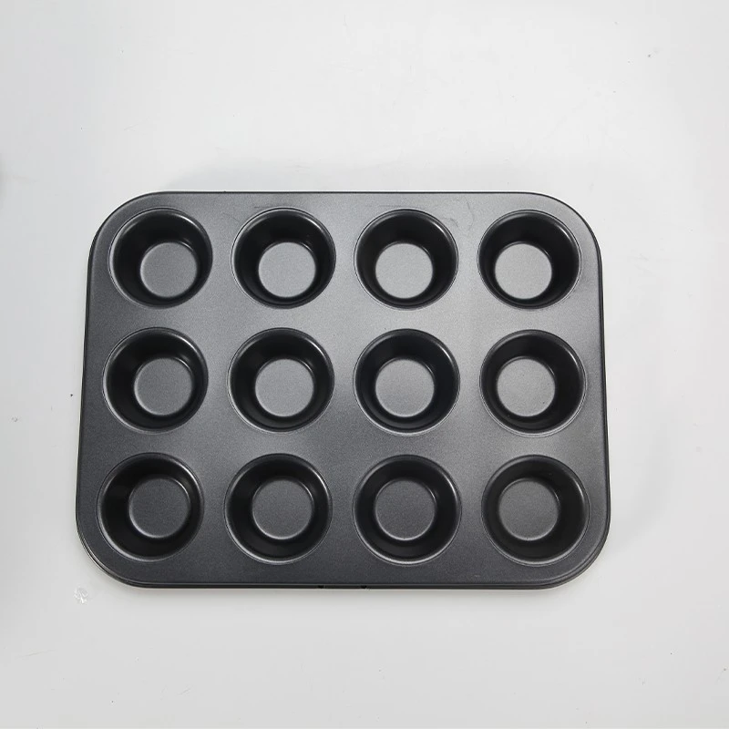 黑色  6/12连不粘小蛋糕模具纸杯玛芬蛋糕模具烤盘家用烘焙模具
