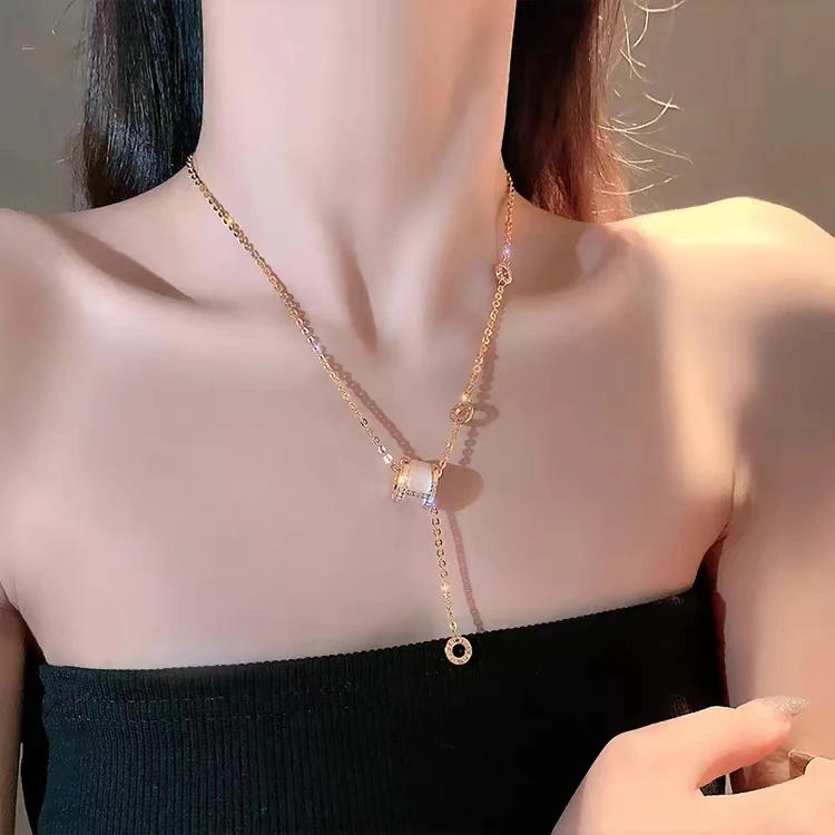 铜合金项链 设计师款【纯欲玫瑰】金色大蛮腰简约轻奢素款小众经典