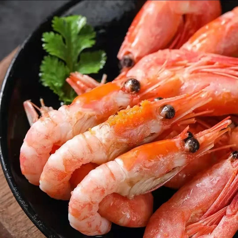新货北极甜虾90120腹籽解冻即食进口熟冻鲜甜美味营养冷链发货