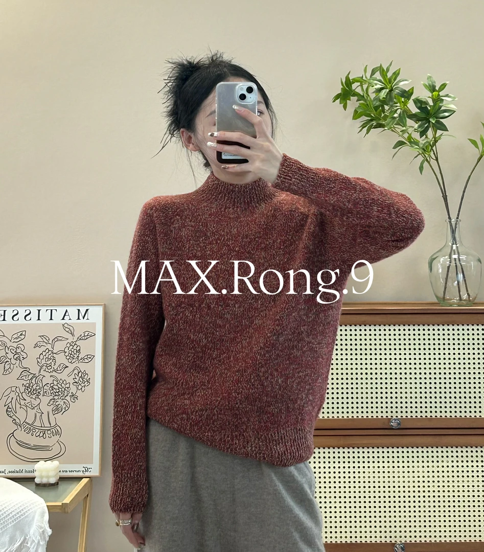 MAX.Rong.9花纱山羊绒圆领衫 4个颜色加厚 320C