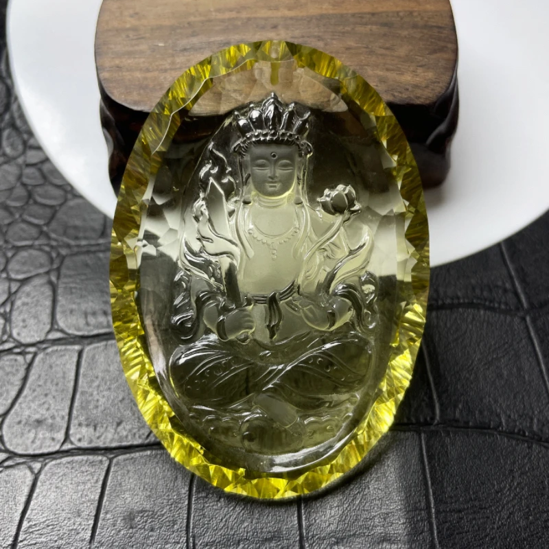 天然黄水晶虚空藏菩萨吊坠属牛虎生肖守护神本命佛千禧面项链挂件