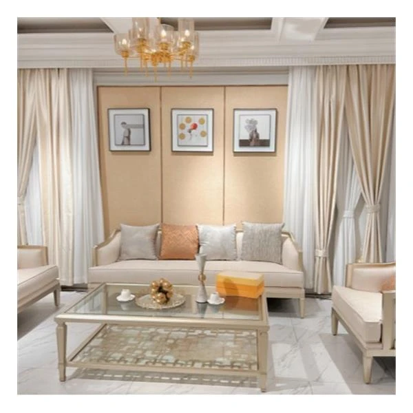 VC美式轻奢实木榉木镂空沙发客厅沙发组合美式布艺真皮大小户型