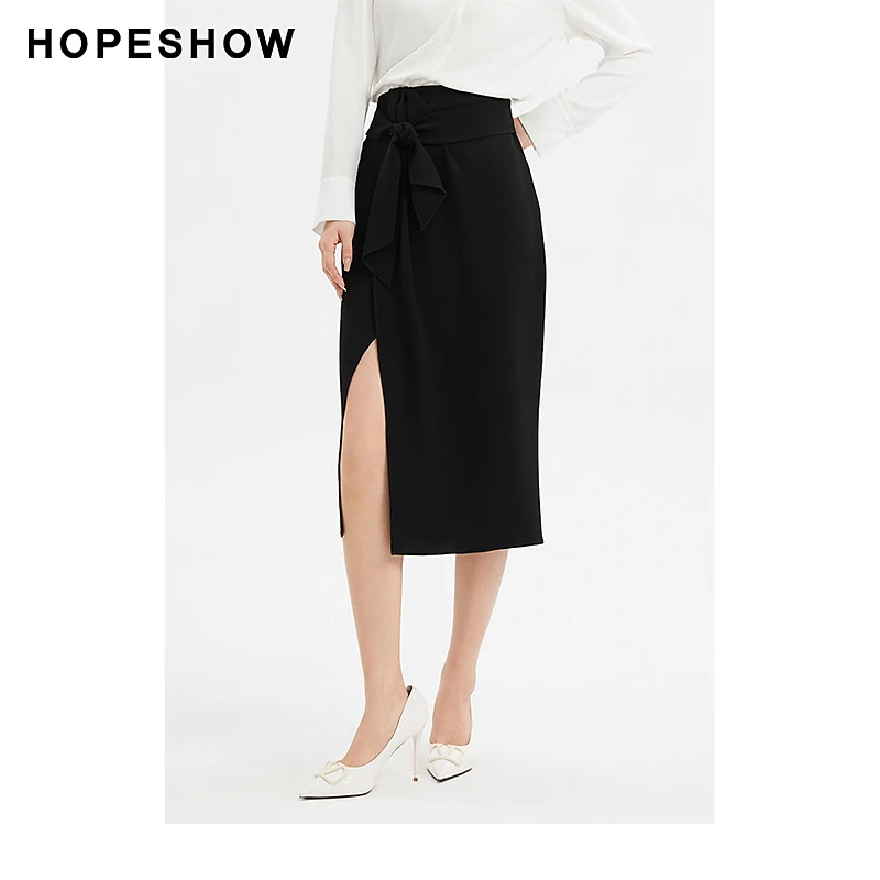 红袖新款女装 纯色围裹式开叉半身裙89223141501