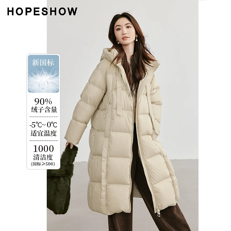 红袖冬季2024新款女装 落肩双拉链立领连帽棉花糖羽绒90224340905