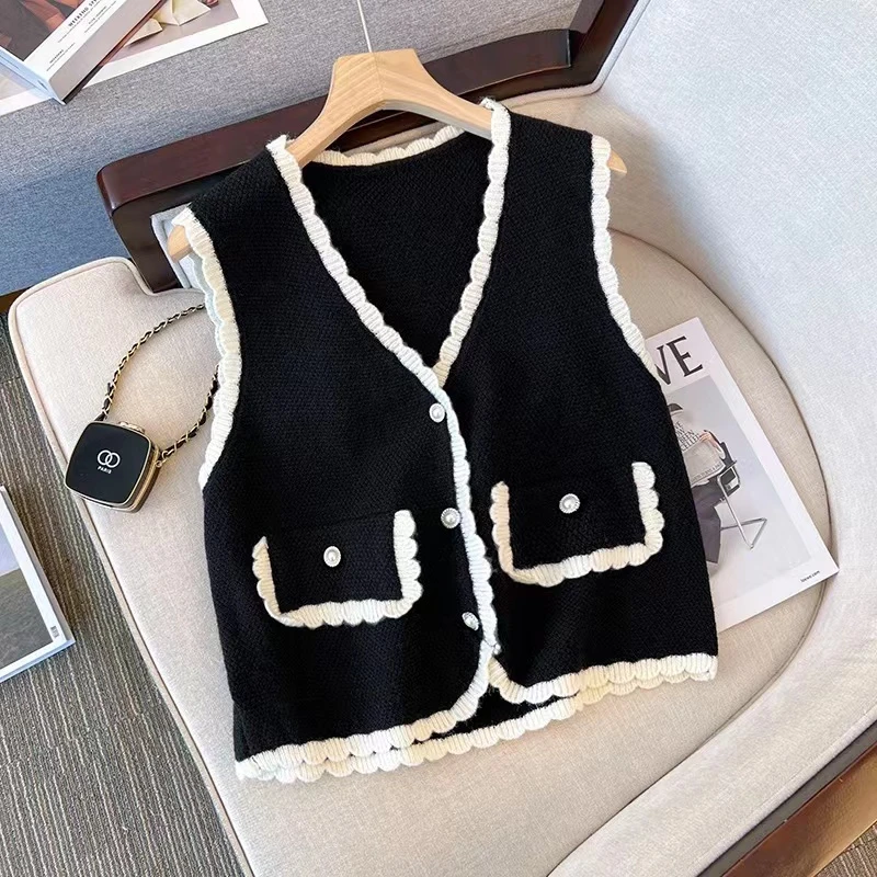 【棒棒家】开衫马甲女春2023年新款百搭洋气炸街显瘦高级感上衣潮