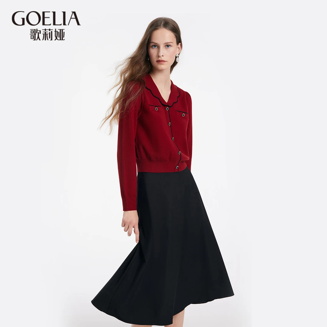 【预售】歌莉娅新品毛织上衣梭织半裙 1BCRAA270