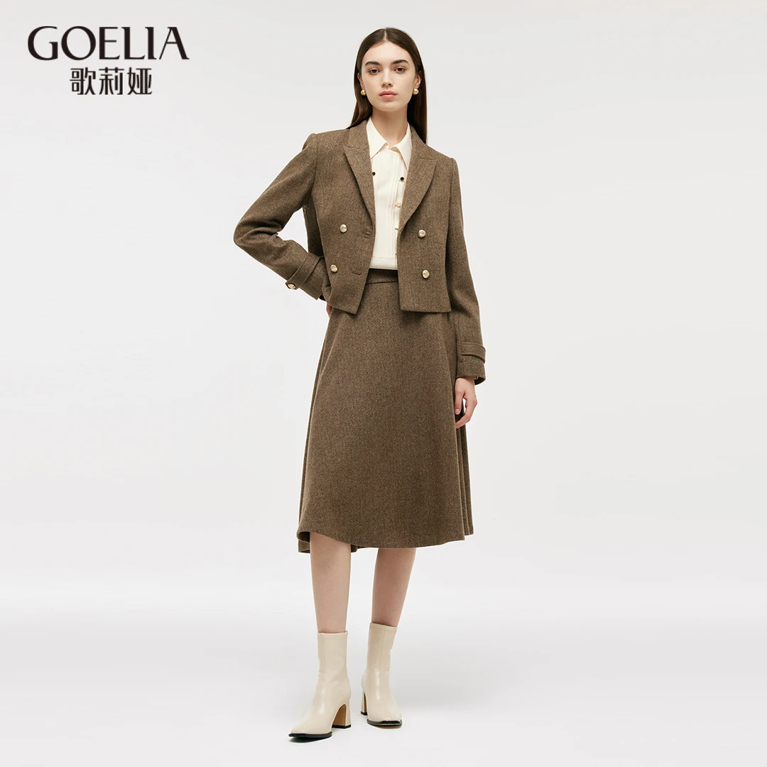 歌莉娅新品水洗羊毛套装 1C9CAB220