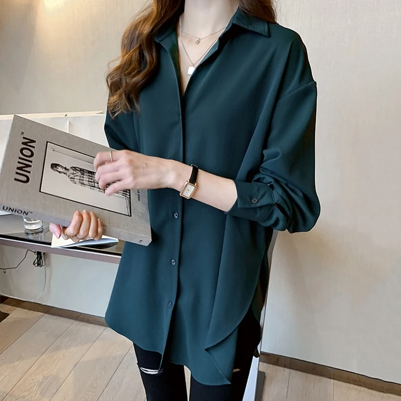 新款衬衫女宽松遮肉设计感春秋气质上衣百搭打底显瘦休闲长袖衬衣