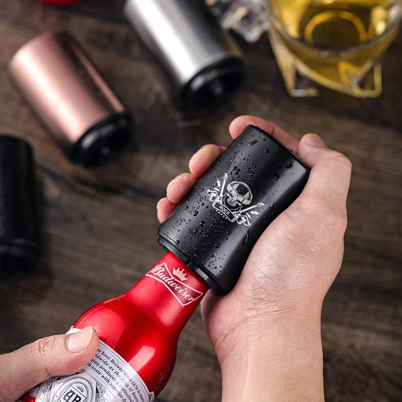 【新疆西藏包邮】啤酒开瓶器创意不锈钢启瓶器按压自动开盖器网红