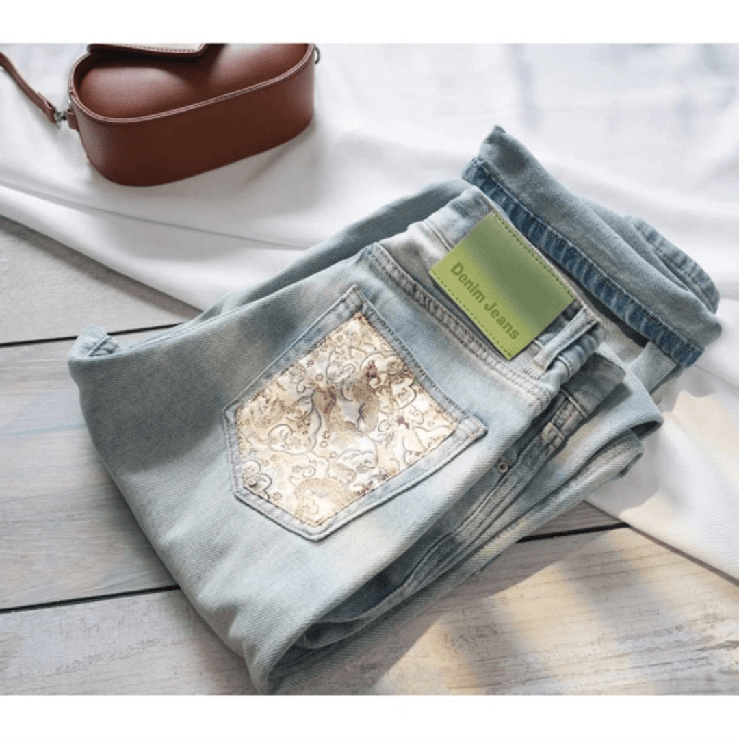 【专柜品质】浅绿色直筒牛仔裤女夏天薄款新款高腰垂感显瘦阔腿裤子