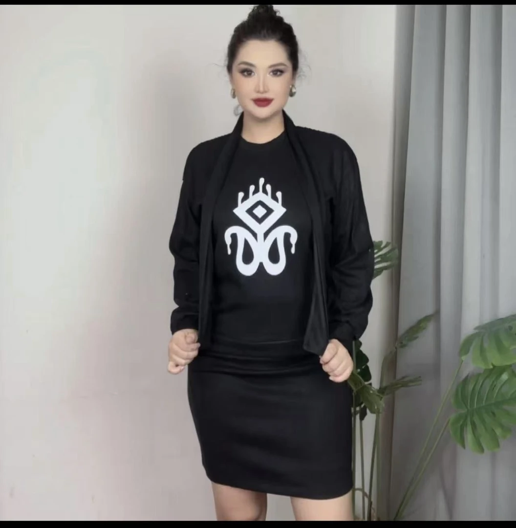 时尚三件套秋冬新款针织衫长袖毛衣套装2024上衣发货天内新疆冬裙