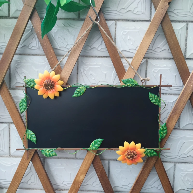 创意铁艺向日葵小鸟欢迎挂牌welcome 吊牌阳台咖啡馆墙面别墅挂饰