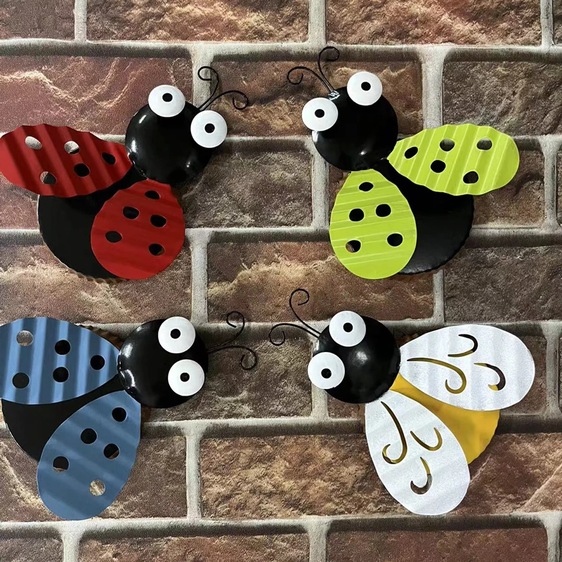 铁艺创意卡通甲壳虫桌摆挂饰简约室内阳台户外花园幼儿园儿童