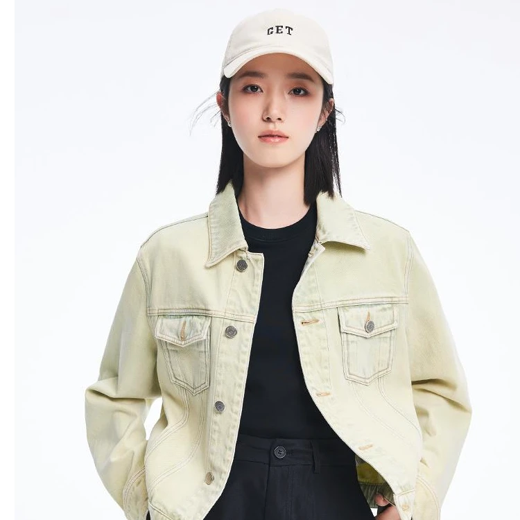 Navigare意大利小帆船春夏潮流牛仔夹克女士长袖复古外套时尚短装