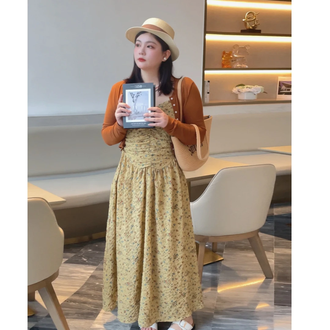 【现货】哒头.【漫天浪漫】微胖mm2023年新款碎花设计感显瘦套装女