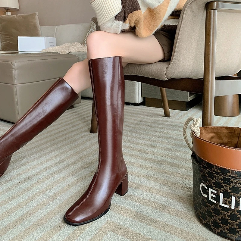 【爆款青青】哒头.【气场加成】微胖mm大筒围显瘦舒适大码加大骑士靴