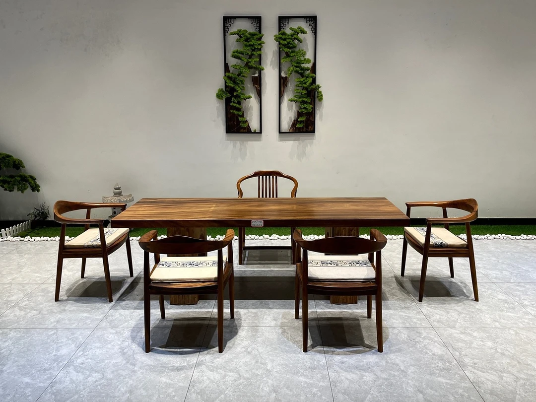 进口南美胡桃木茶桌  茶桌新中式茶桌家用