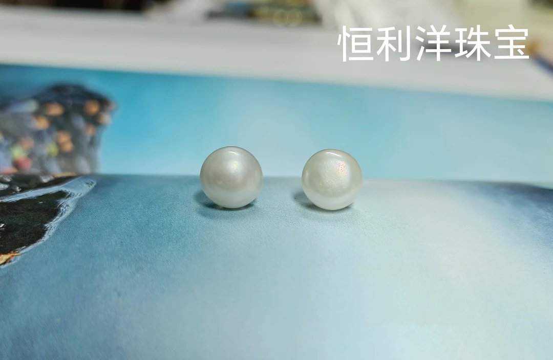 白色珍珠耳钉9毫米直径气质轻奢素款精致时尚简约复古小礼品