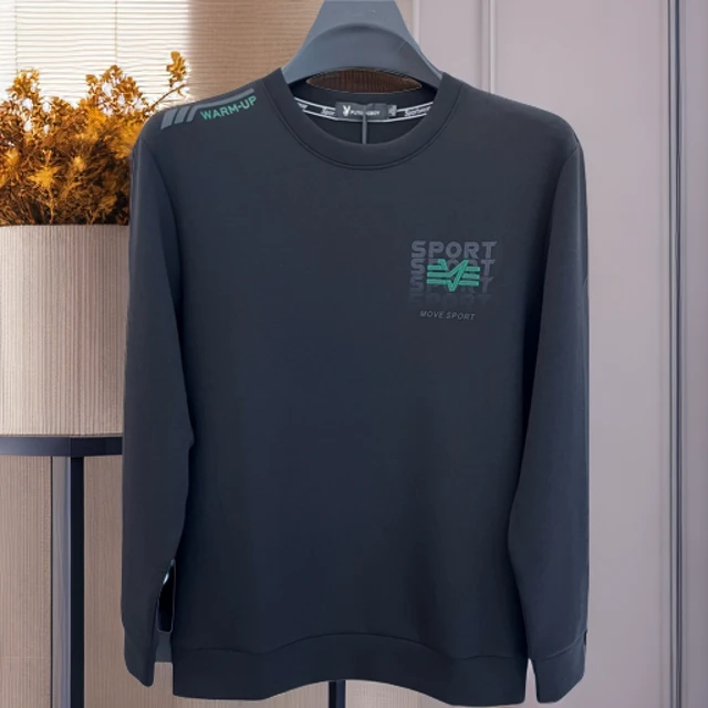 【宝鹿优品】新款男士时尚百搭圆领套头休闲卫衣63804