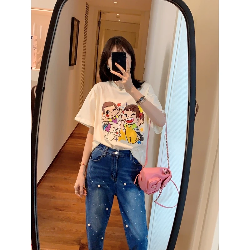 【张静芝】可爱糖果女孩高级杏色T恤