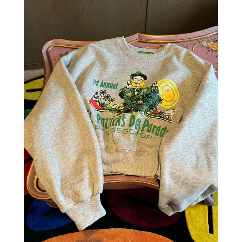 【张静芝】卡通老人印花加绒卫衣