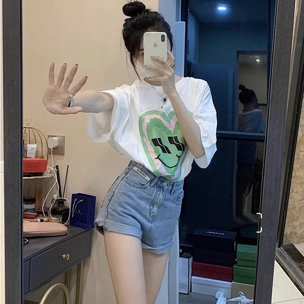 2025新款欧货高端洋气上衣独特别致小众港味chic正肩短袖t恤女夏