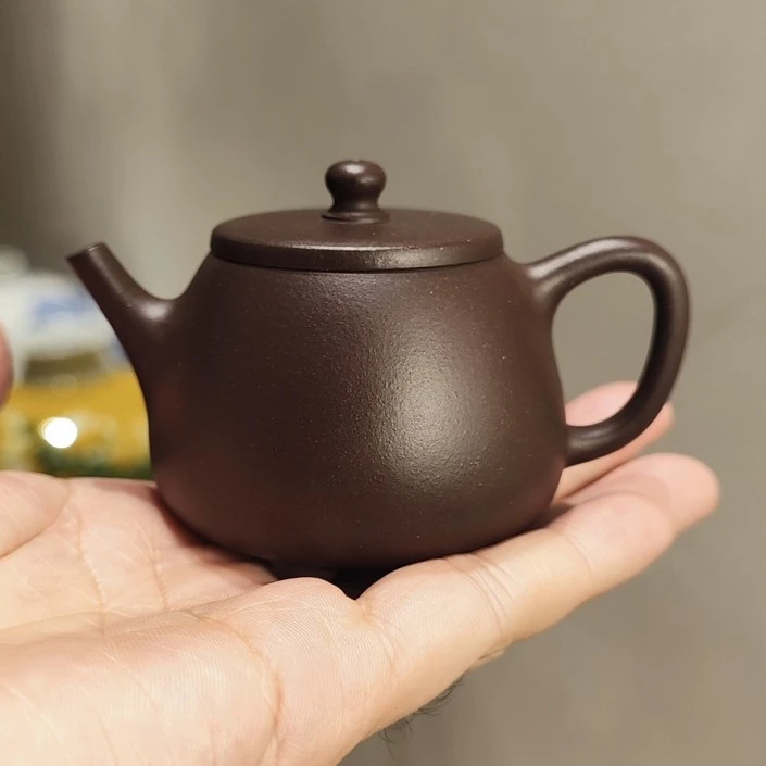 创佳紫砂 高瓢 约100cc 小品 原矿老紫泥 手工紫砂壶泡茶家用茶具