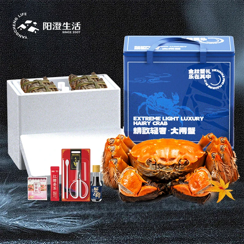 【阳澄生活】活蟹江苏大闸蟹全公蟹4.5两8只10只礼盒装精选现捕螃蟹