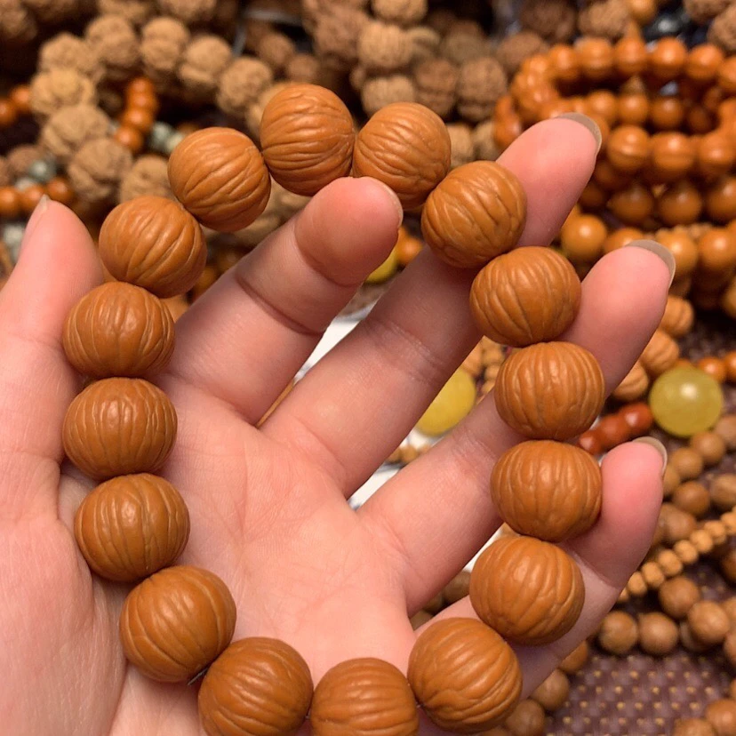 AAA直播专享  原皮无修猴头土豪手串14mm左右猴头核桃大土豪核桃