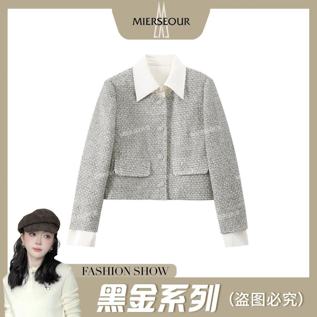 MIERSEOUR黑l金系列【清冷丽人】冬季简约都市风羽绒外套8952592