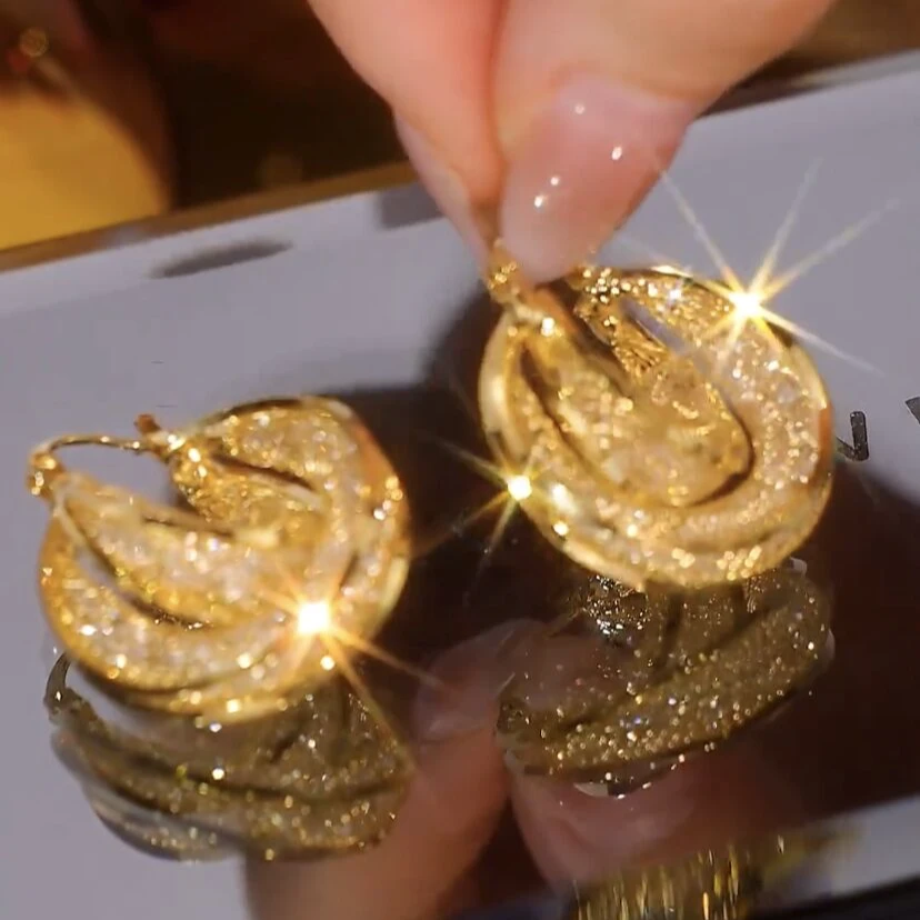 铜合金耳饰 215【海纳百川】百搭耳环女高级感气质显女人味耳饰高货