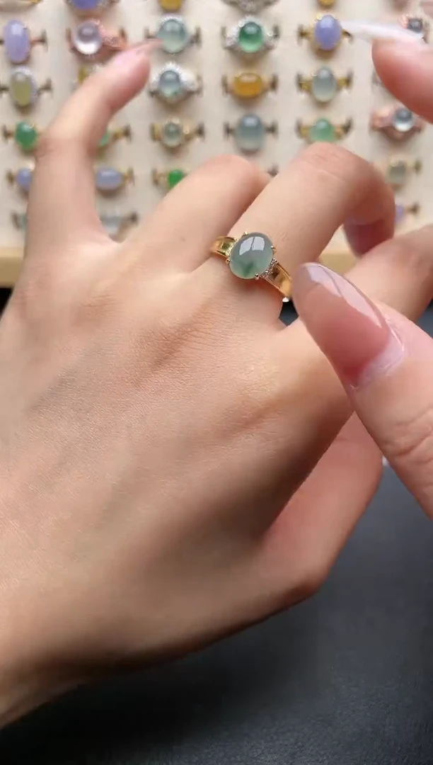 【闪购商品】翡翠戒指银S925镶嵌一物一证一礼盒