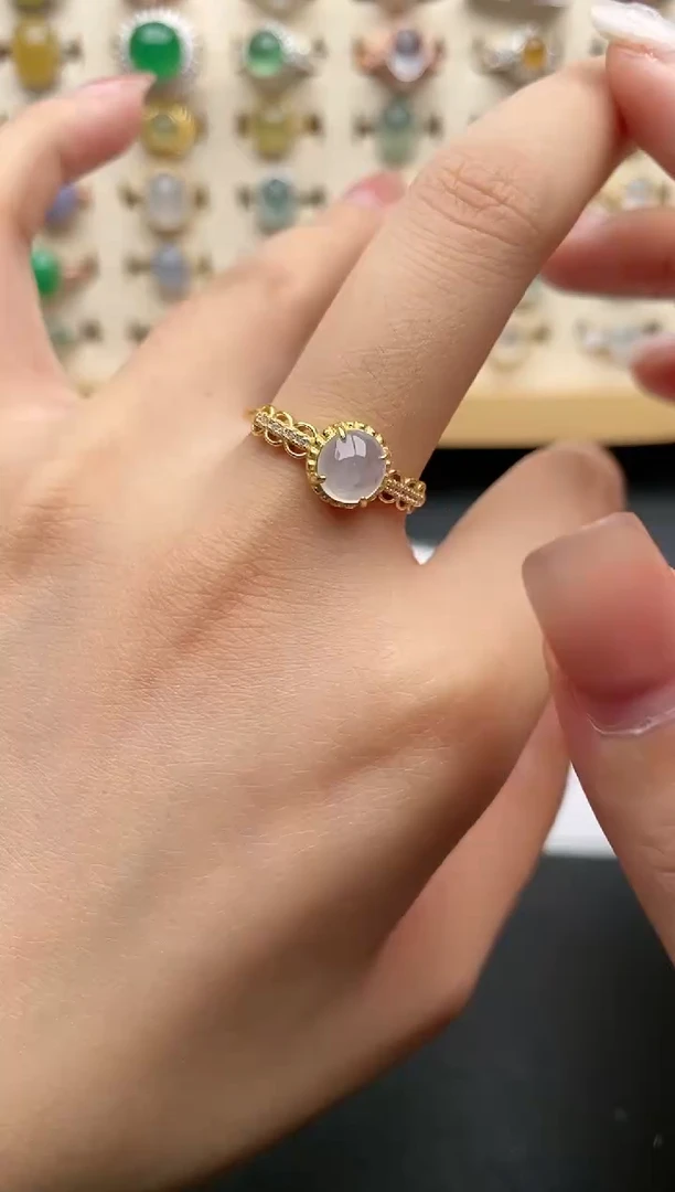 【闪购商品】翡翠戒指银S925镶嵌一物一证一礼盒