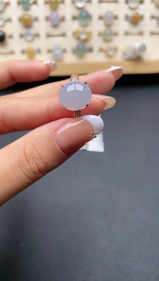 【闪购商品】翡翠戒指银S925镶嵌一物一证一礼盒