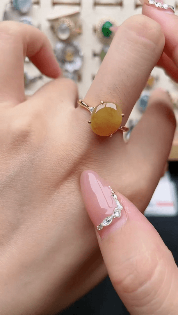 【闪购商品】翡翠戒指银S925镶嵌一物一证一礼盒