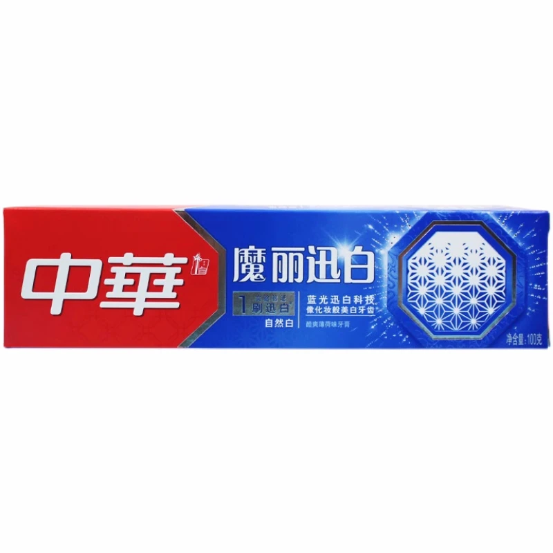 中华 冰爽魔丽迅白 牙膏100g 清新口气冰极薄荷酷爽薄荷
