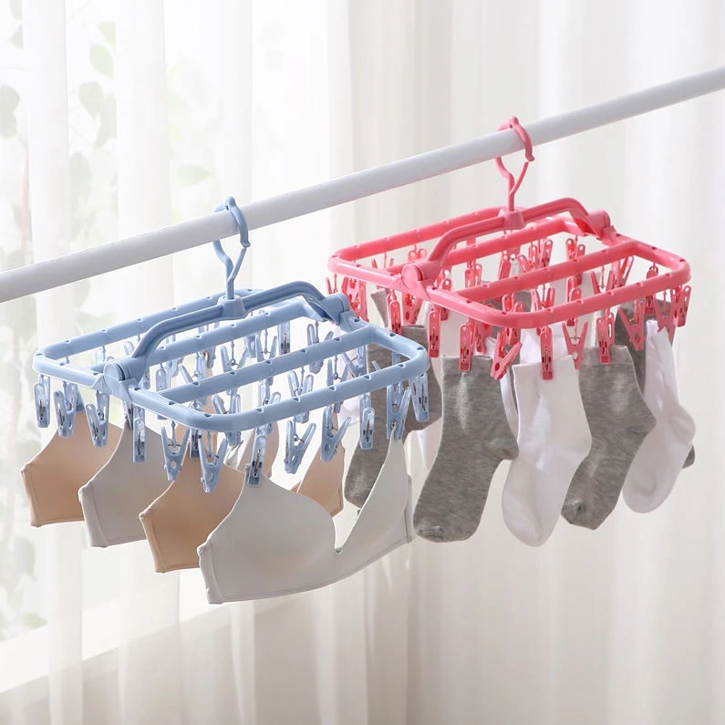 【丹丹精选】喜家家多夹子多功能晾衣架家用防风宿舍晒袜子内衣架子