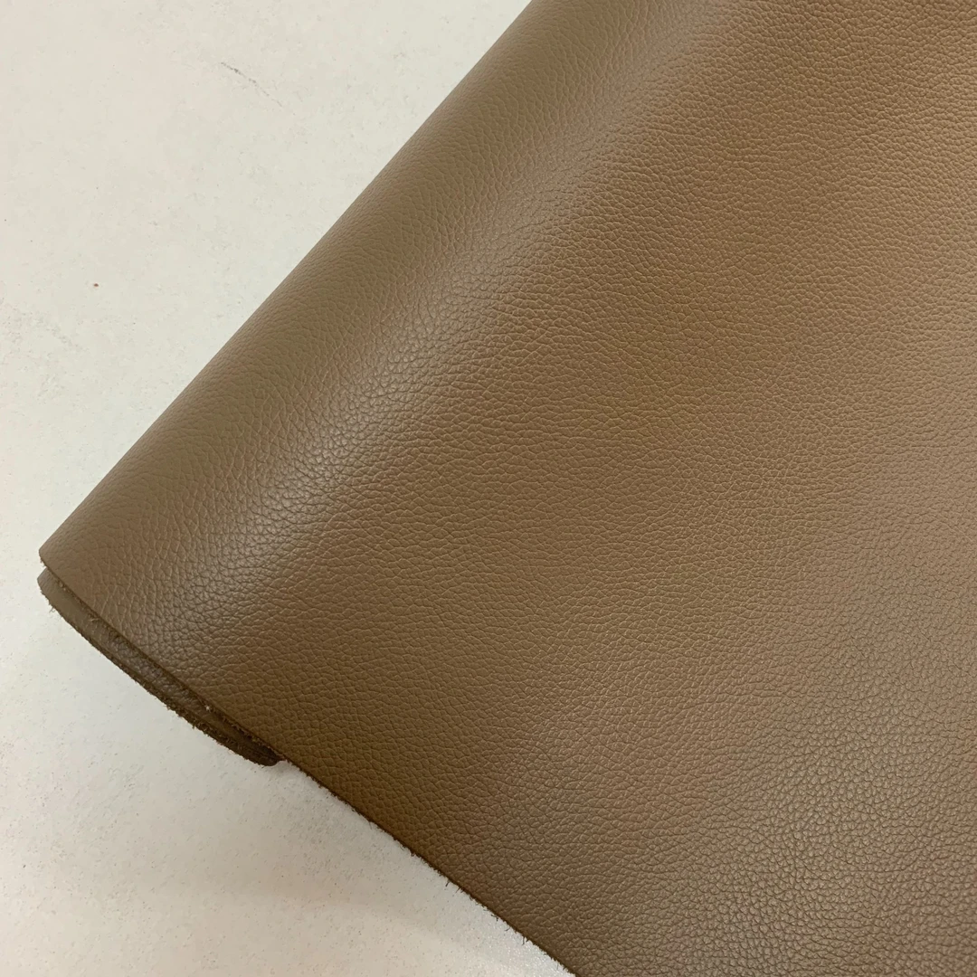 1.6mm进口头层大象灰色小荔枝纹牛皮evercover真皮皮料手工diy皮